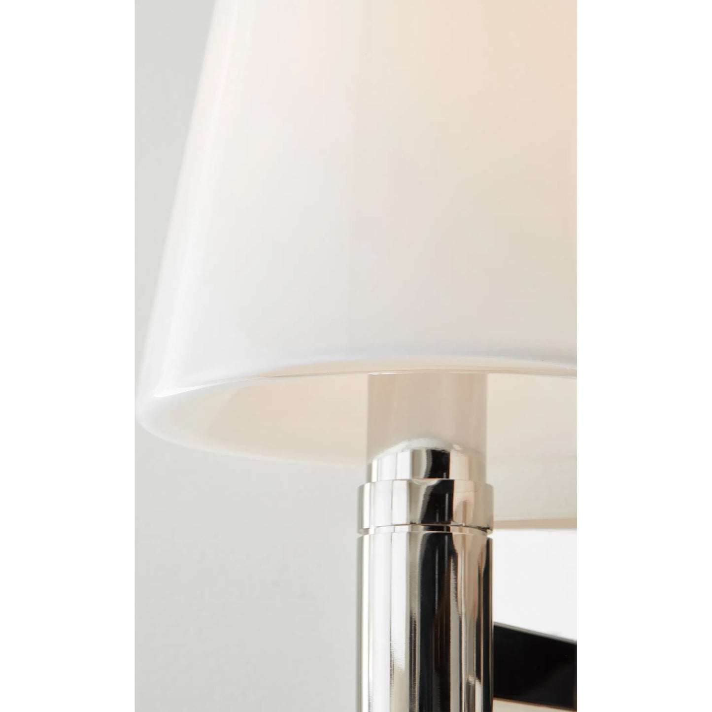 005 SI-2235840 | Closeup | Beckham Classic 3-Light Vanity by Visual Comfort & Co. in polished nickel. Made from steel in a unique style.
