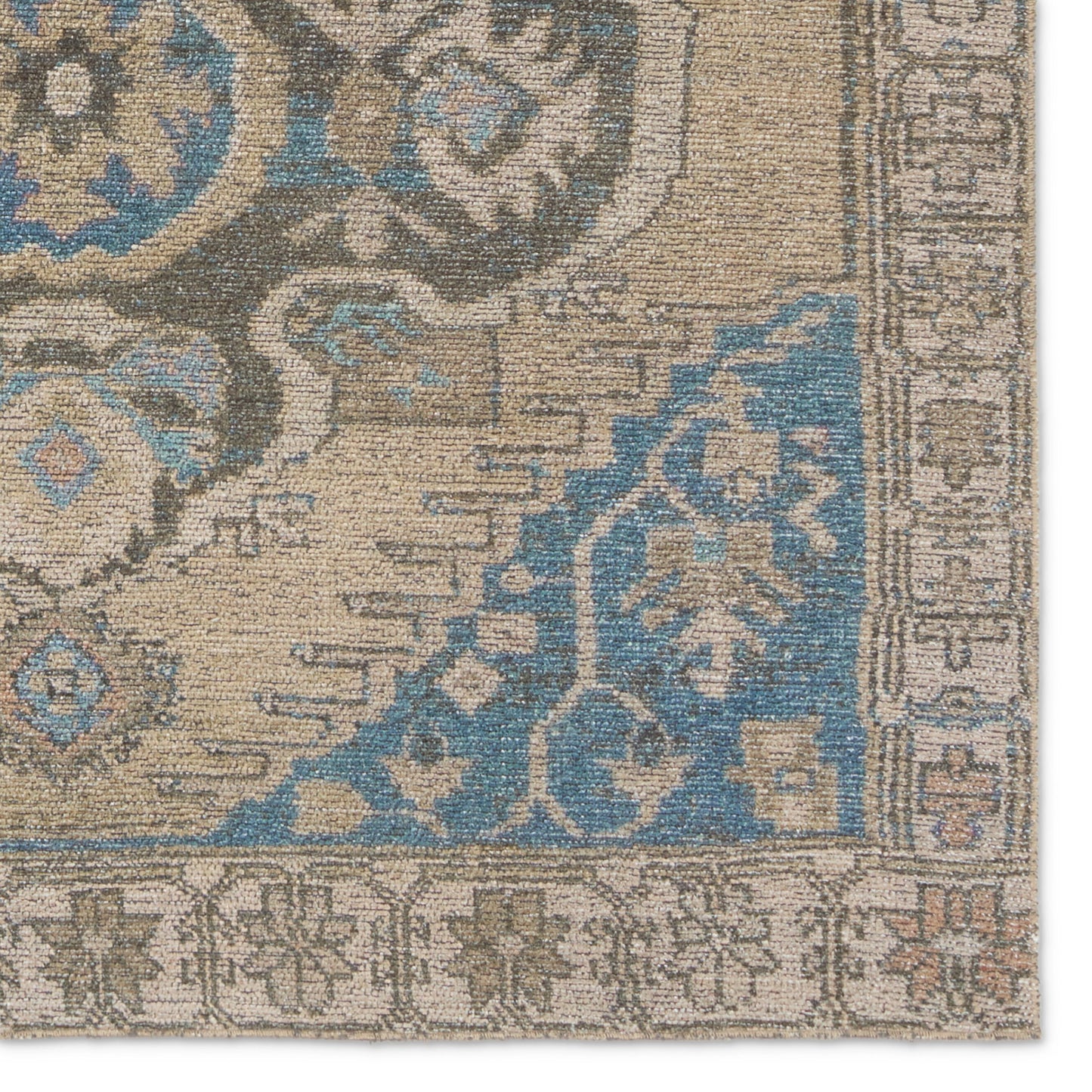 004 SI-2123785,SI-2123786,SI-2123787,SI-2123788,SI-2123789 | Closeup | Todori Nithas Rug by Vibe by Jaipur Living in green, blue. Made from 100% polyester in a unique style.
