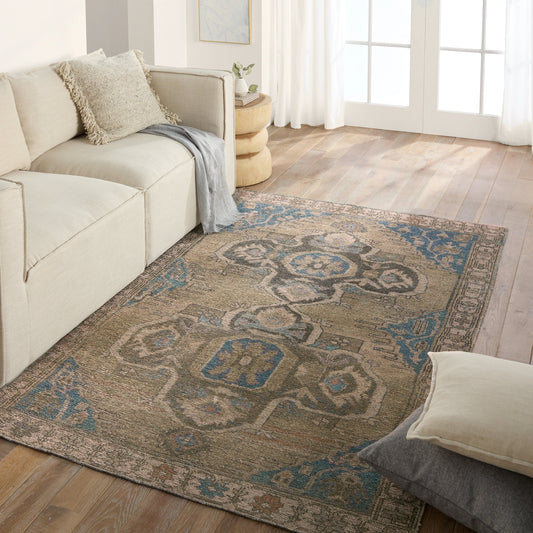 Todori TOD02 Rug by Jaipur Living in green, blue. Made from 100% polyester in a unique style.