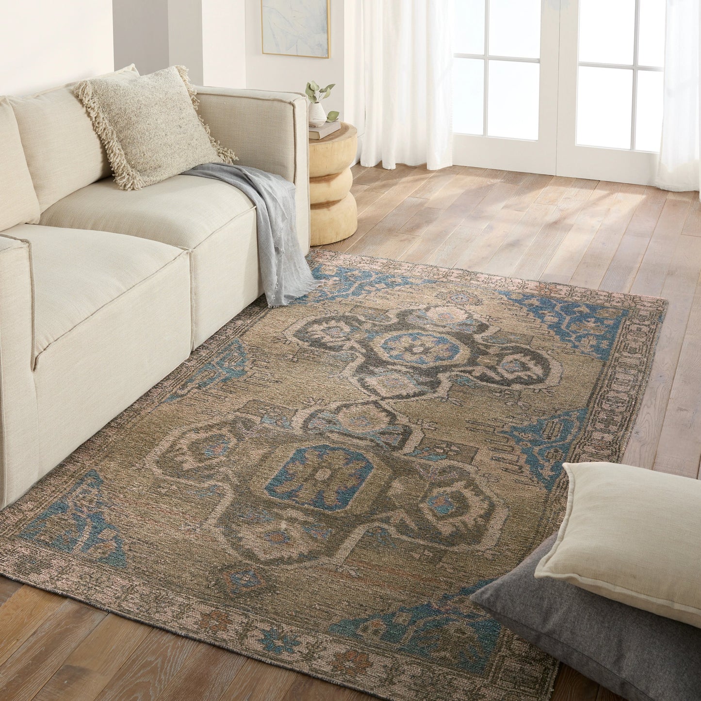 005 SI-2123785,SI-2123786,SI-2123787,SI-2123788,SI-2123789 | Lifestyle | Todori Nithas Rug by Vibe by Jaipur Living in green, blue. Made from 100% polyester in a unique style.