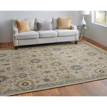 Corbitt Traditional Oriental Rug - 0613F by Feizy in tan, blue, gold. Made from unique in a unique style.