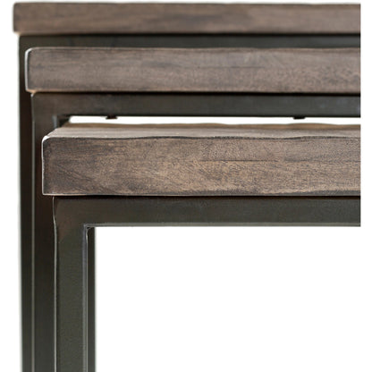 Troyes - 25842 by Livabliss in gray and naturalnatural. Made from top: wood, base: steel in a modern style.