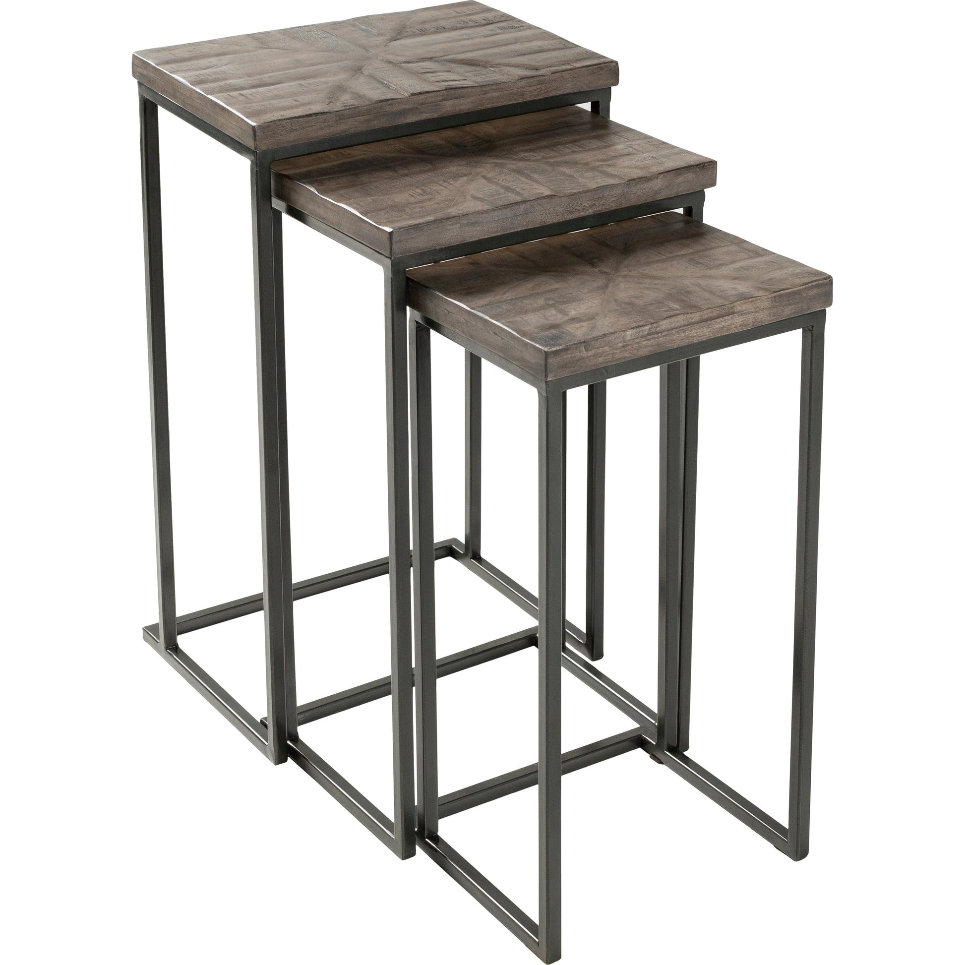 Troyes - 25842 by Livabliss in gray and naturalnatural. Made from top: wood, base: steel in a modern style.