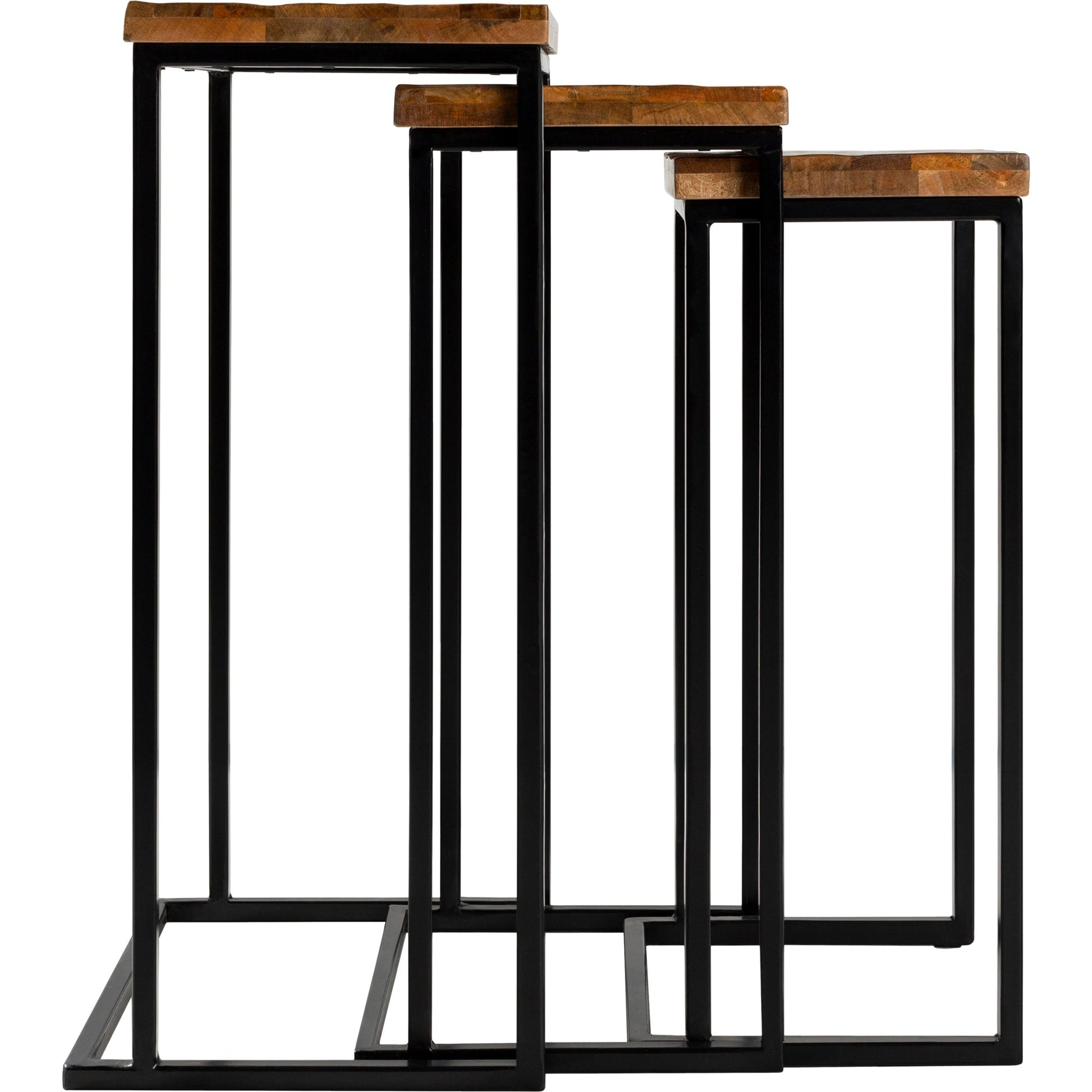 Troyes - 25842 (Set of 3) by Livabliss in gray and naturalnatural. Made from top: wood, base: steel in a modern style.