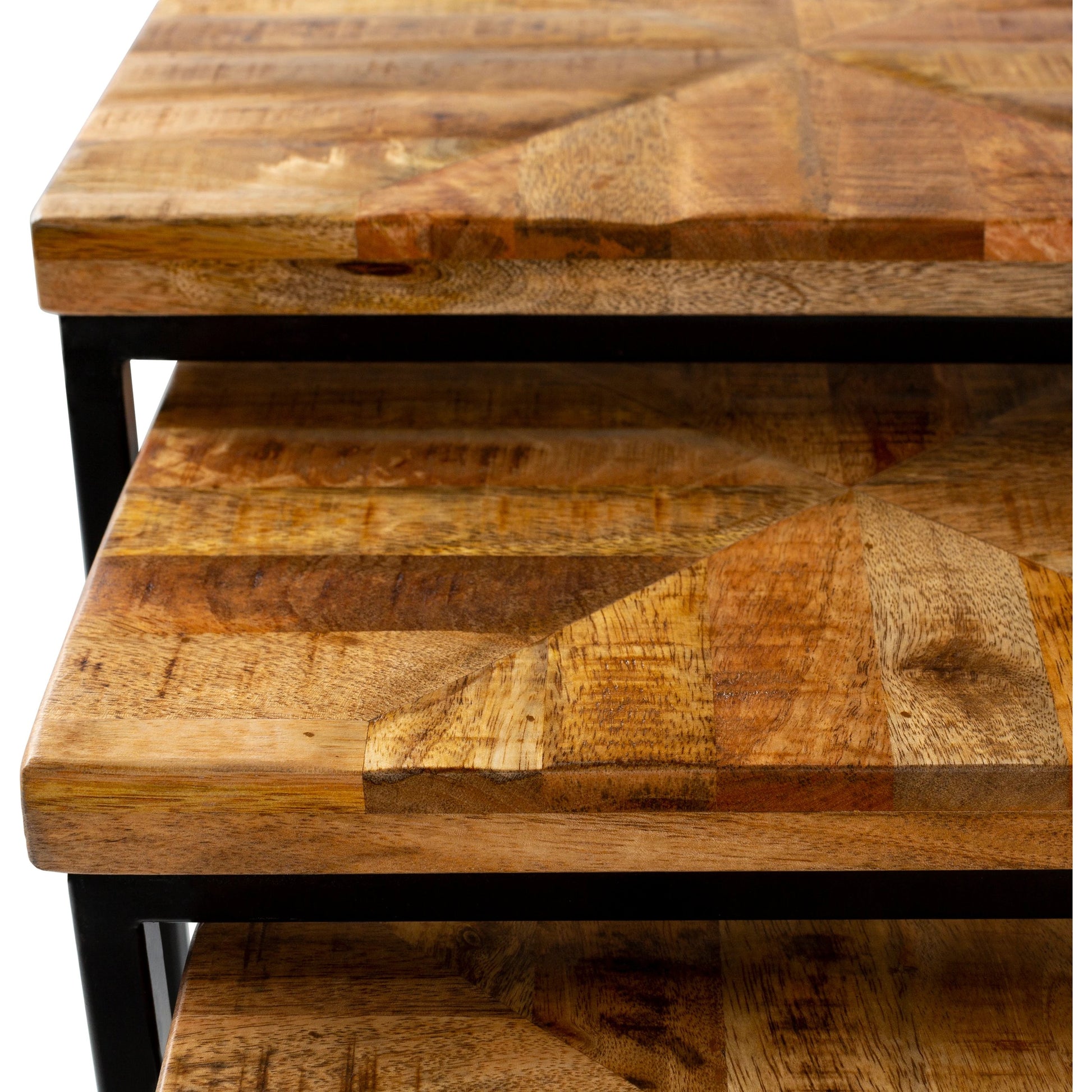 Troyes - 25842 (Set of 3) by Livabliss in gray and naturalnatural. Made from top: wood, base: steel in a modern style.