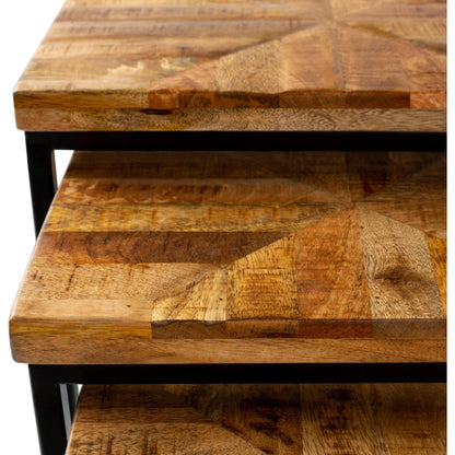 Troyes - 25842 (Set of 3) by Livabliss in gray and naturalnatural. Made from top: wood, base: steel in a modern style.