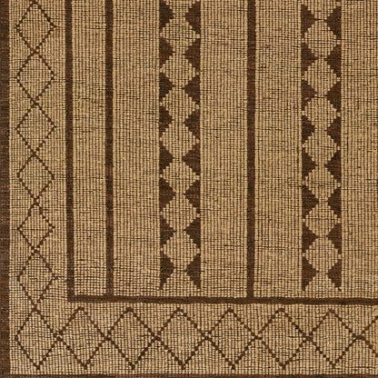 Touareg Rug - 28178 by Surya in tan, dark brown, charcoal. Made from face: 50% jute, 50% leather, warp: 100% jute in a unique style.