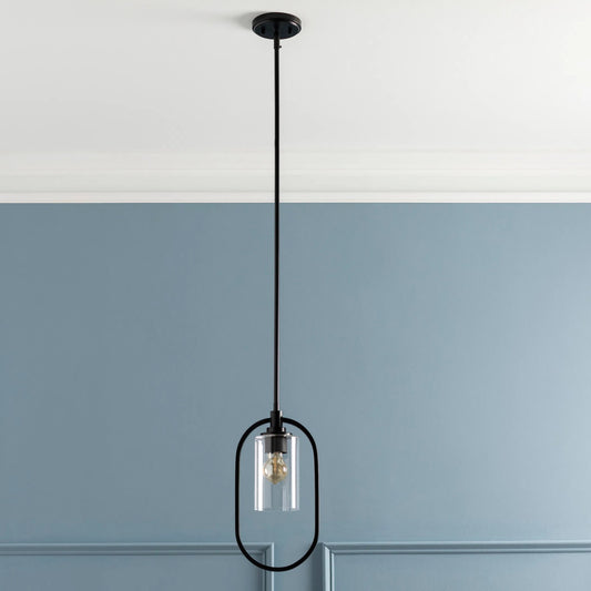 Tork Ceiling Light - 25308 by Surya in light grey, black and powder coated. Made from glass, metal in a modern style.