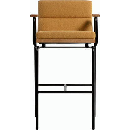 Thomas Bar Stool - 528970 by Surya in base: black and black sand. Made from polyester, iron, polyurethane foam in a modern style.