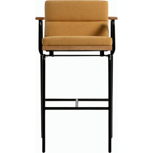 Thomas Bar Stool - 528970 by Surya in base: black and black sand. Made from polyester, iron, polyurethane foam in a modern style.