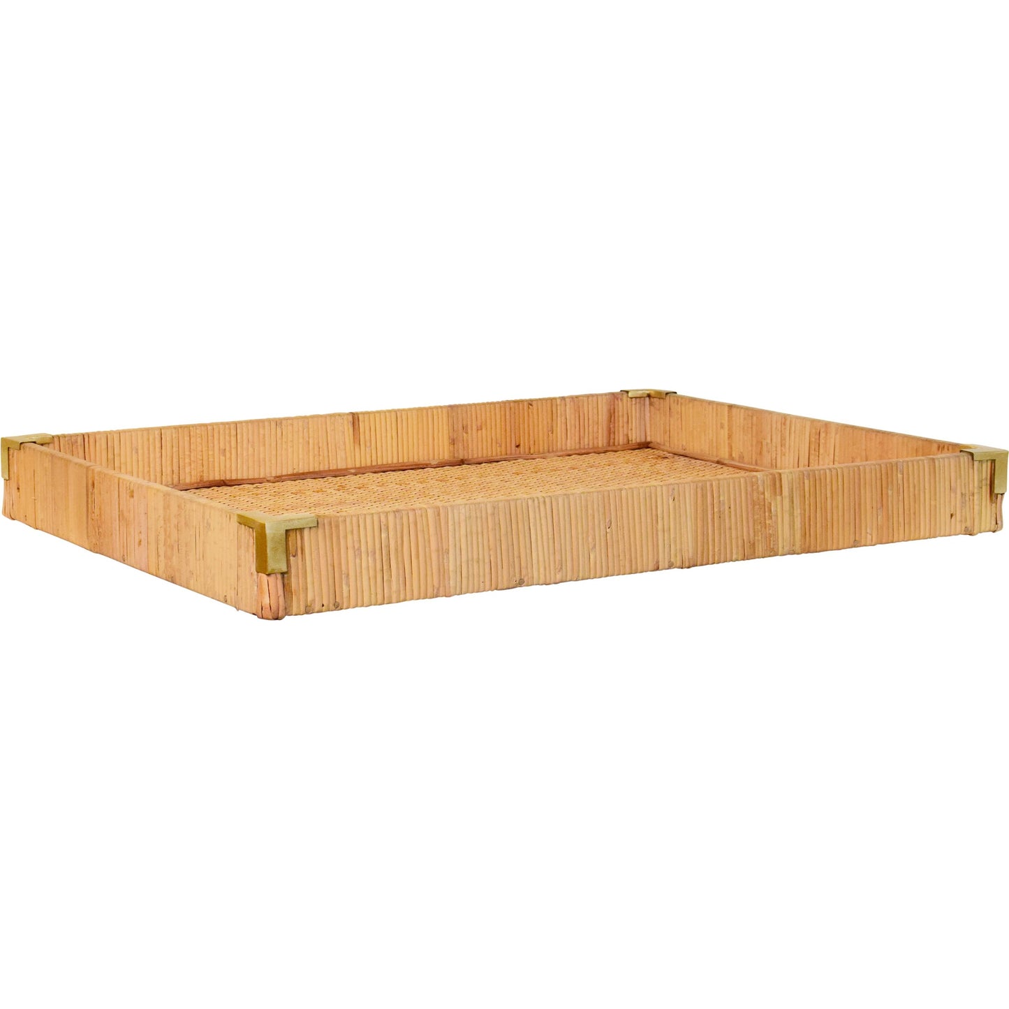 001 SI-2322996 | Primary Silo | Tommy Rectangular Natural Rattan Wrapped Trays by Worlds Away in brown. Made from unique in a unique style.