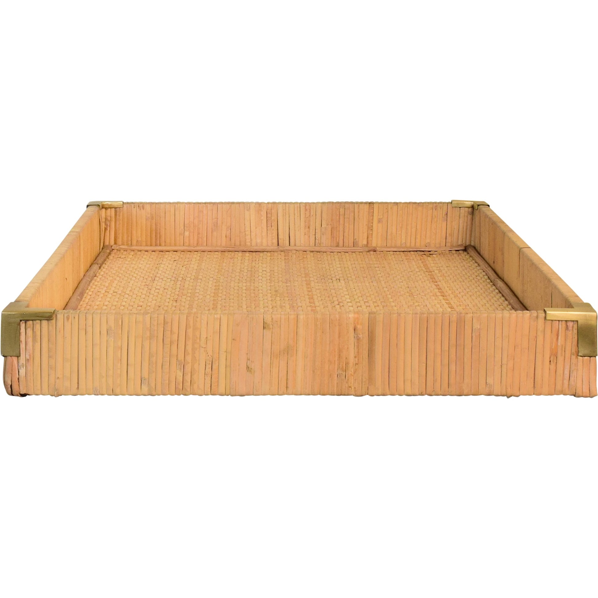 Tommy Rectangular Natural Rattan Wrapped Trays by Worlds Away in brown. Made from unique in a unique style.