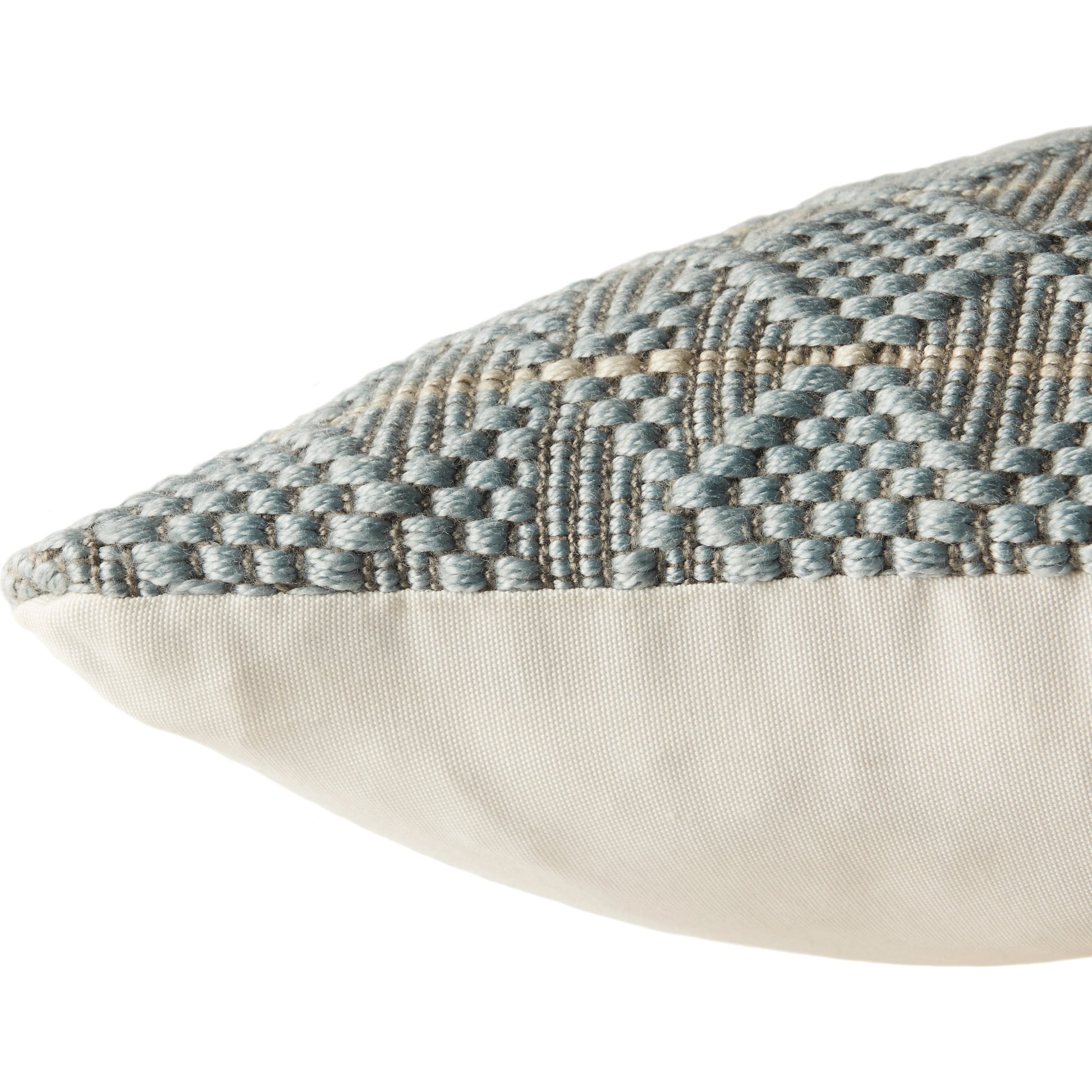 Torren TOR01 Pillow by Jaipur Living in light blue, gray. Made from 100% polyester in a modern style.