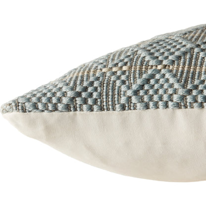 Torren TOR01 Pillow by Jaipur Living in light blue, gray. Made from 100% polyester in a modern style.