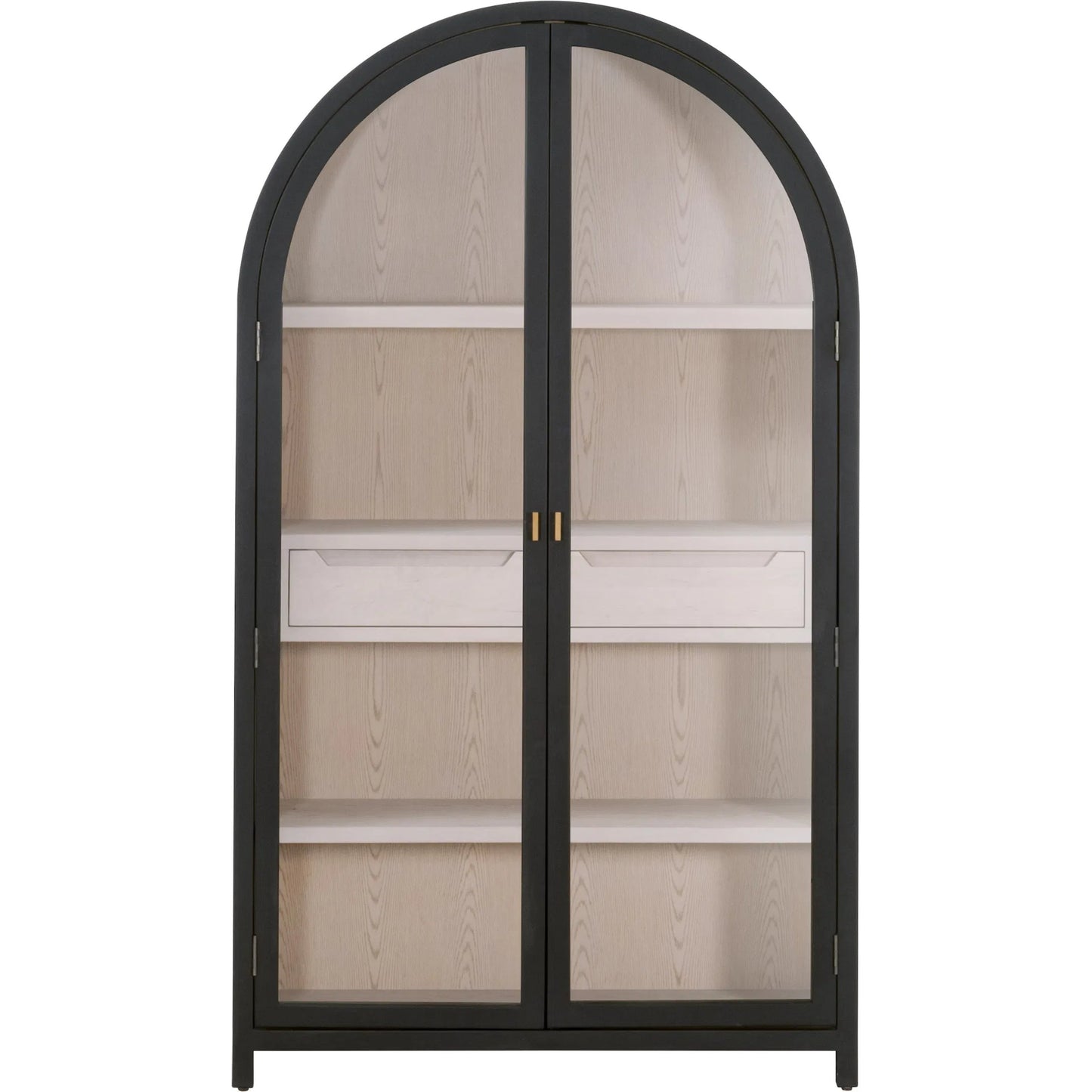 004 SI-2249350 | Additional Silo | Toulouse Display Cabinet by Essentials For Living in black birch, natural oak. Made from solid birch wood, oak veneer, tempered glass in a unique style.