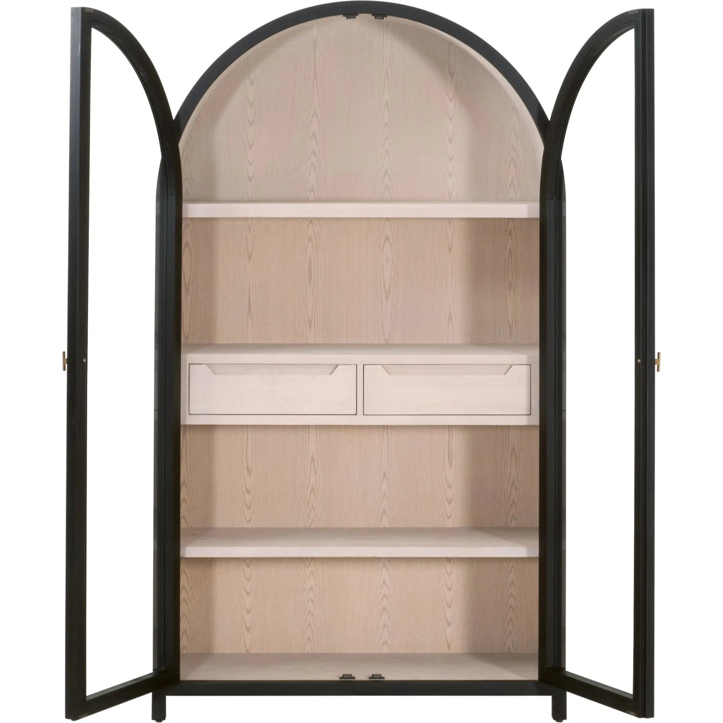 002 SI-2249350 | Additional Silo | Toulouse Display Cabinet by Essentials For Living in black birch, natural oak. Made from solid birch wood, oak veneer, tempered glass in a unique style.