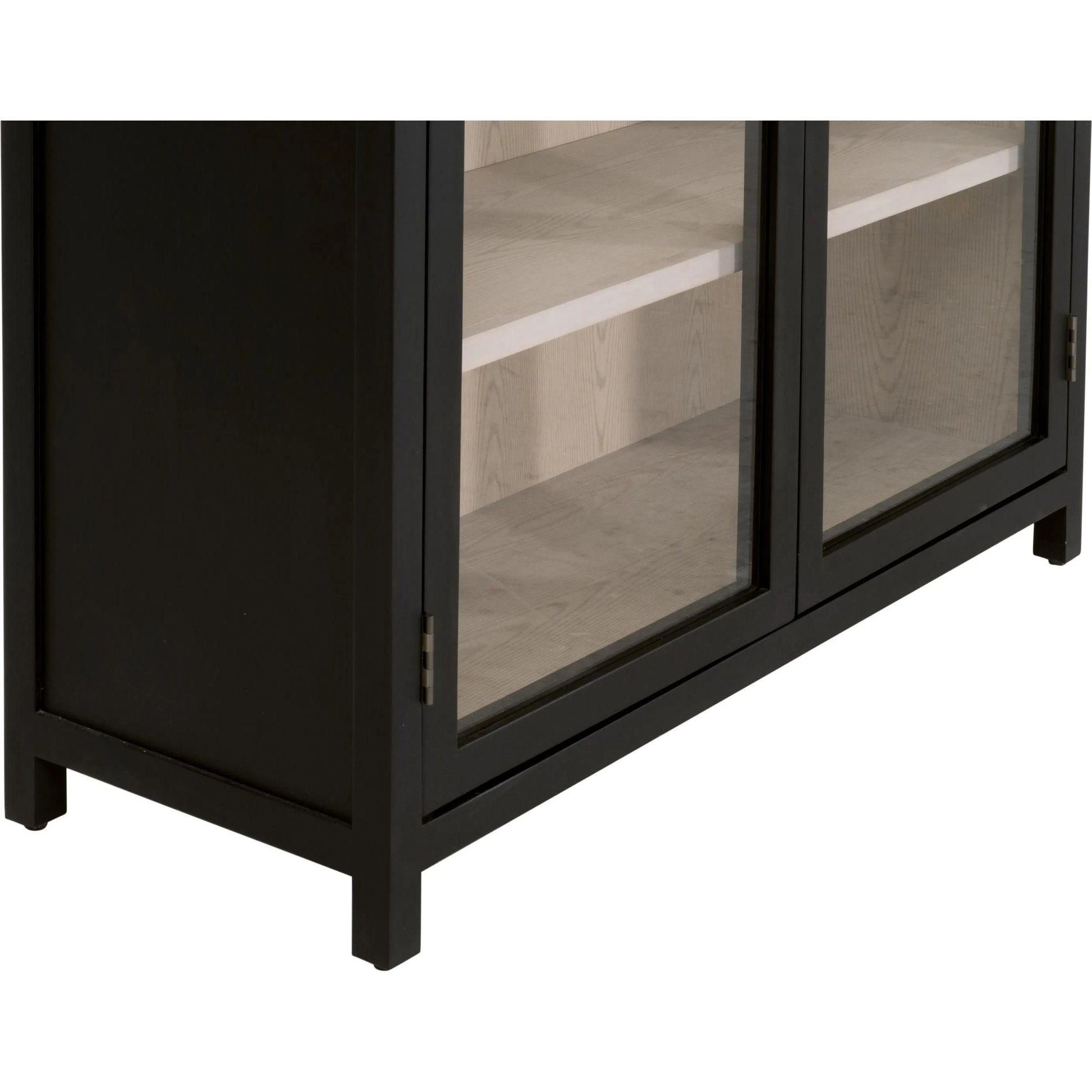 Toulouse Display Cabinet by Essentials For Living in black birch, natural oak. Made from solid birch wood, oak veneer, tempered glass in a unique style.