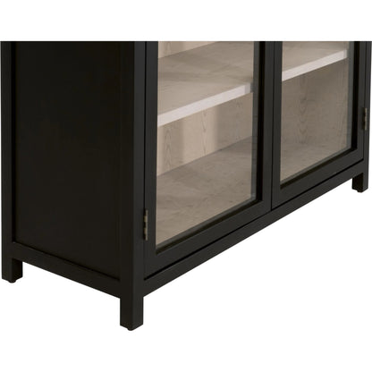 Toulouse Display Cabinet by Essentials For Living in black birch, natural oak. Made from solid birch wood, oak veneer, tempered glass in a unique style.