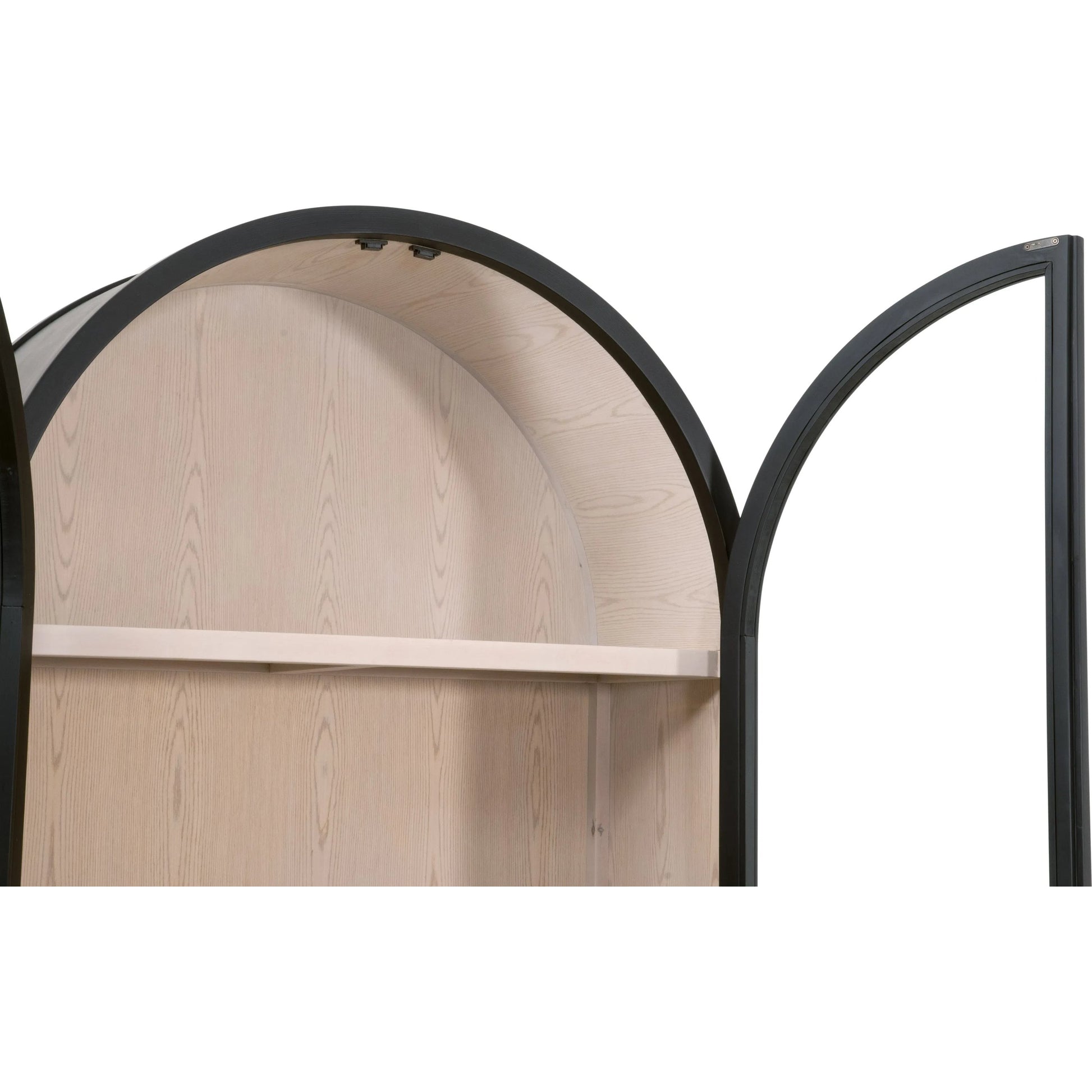 Toulouse Display Cabinet by Essentials For Living in black birch, natural oak. Made from solid birch wood, oak veneer, tempered glass in a unique style.