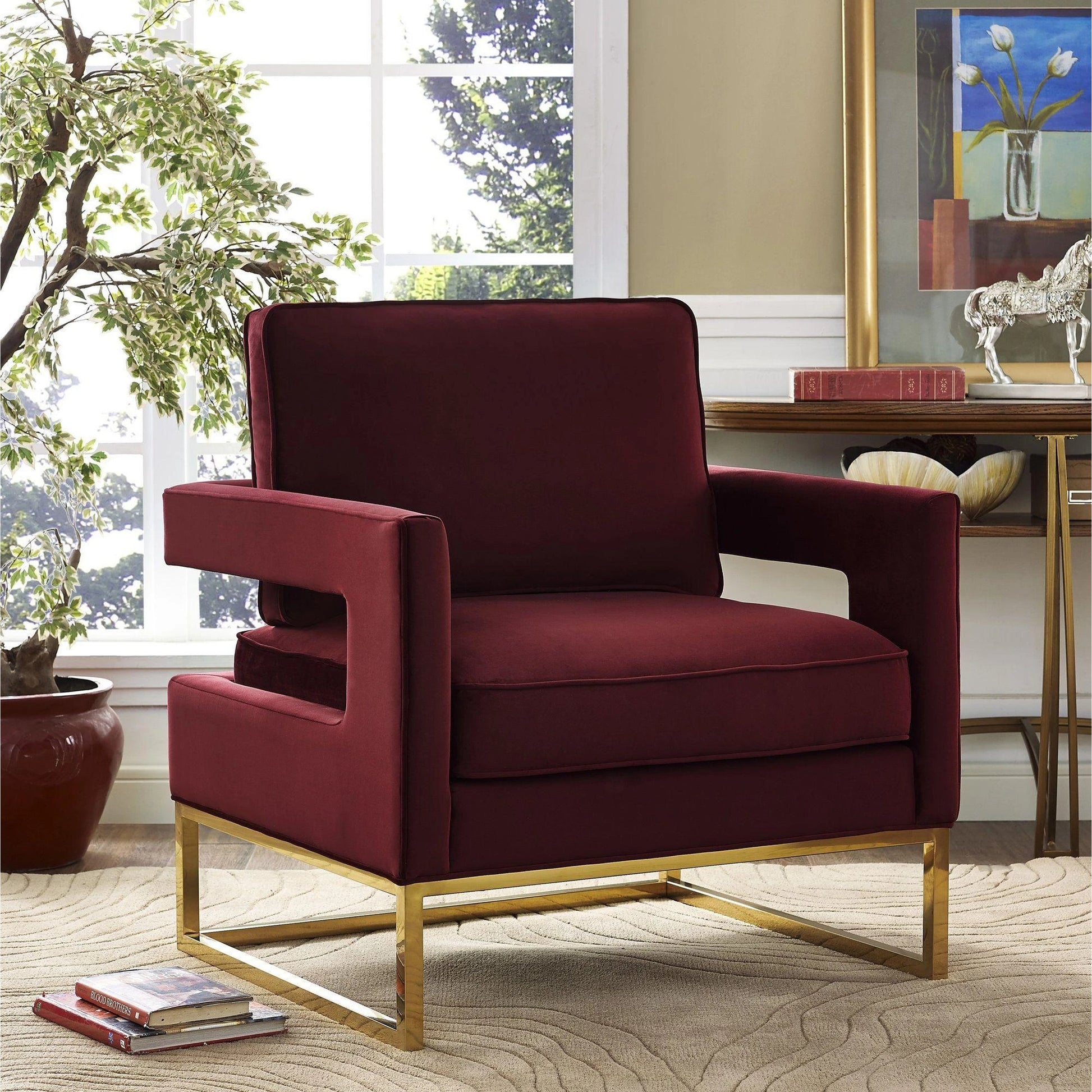Avery Chair by TOV Furniture in gold. Made from unique in a modern style.