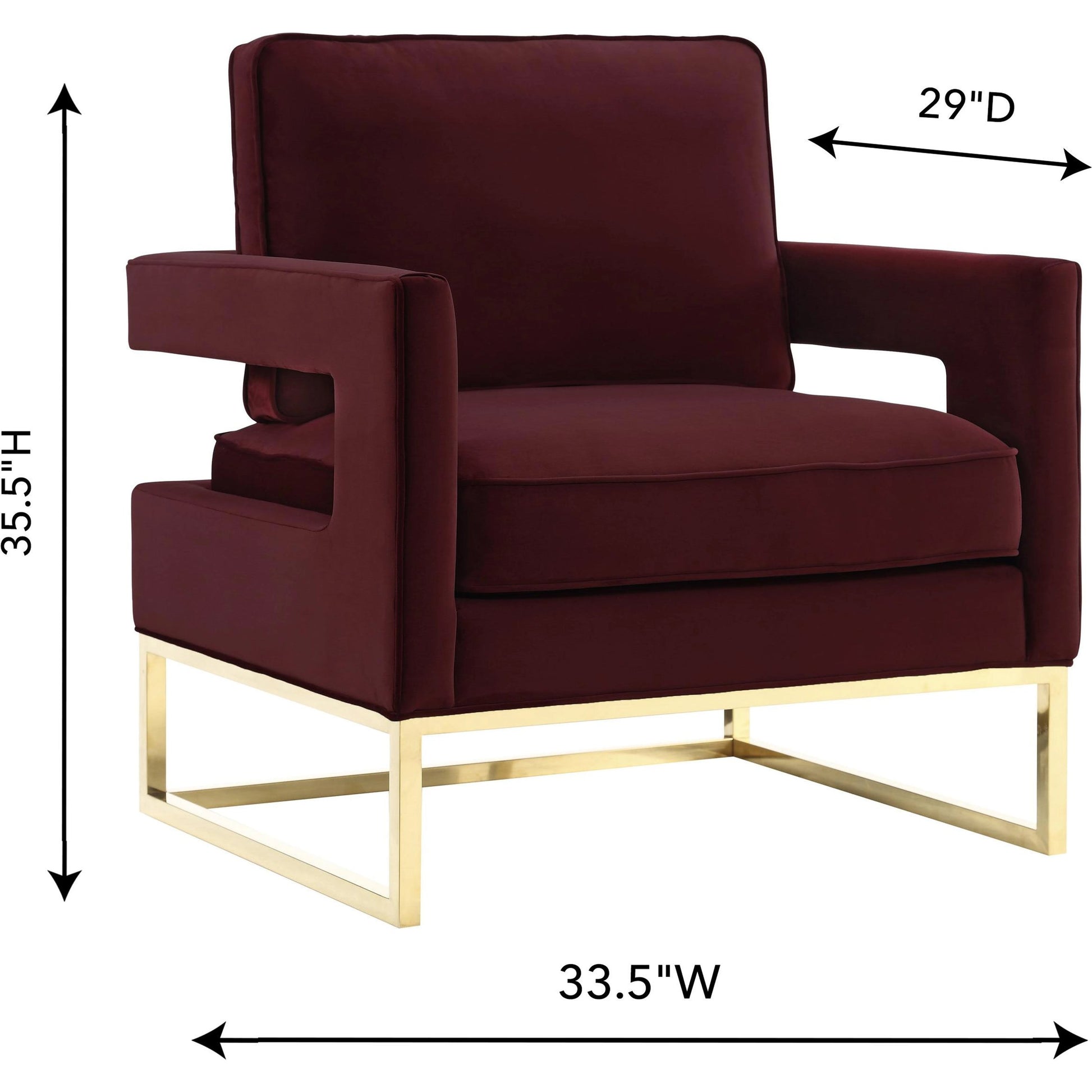 Avery Chair by TOV Furniture in gold. Made from unique in a modern style.