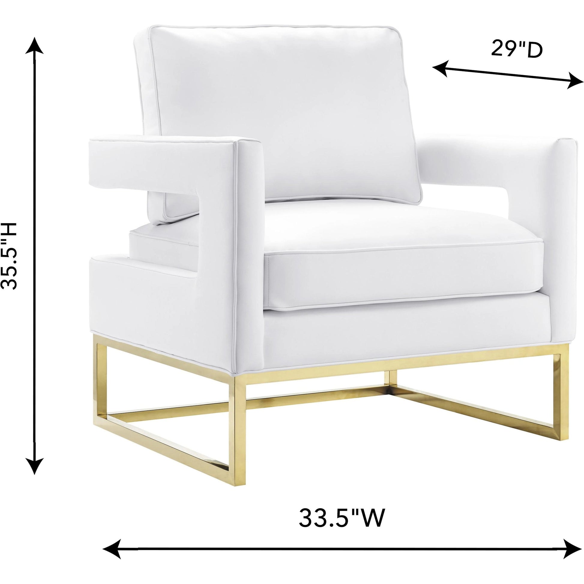 Avery Chair by TOV Furniture in gold. Made from unique in a modern style.