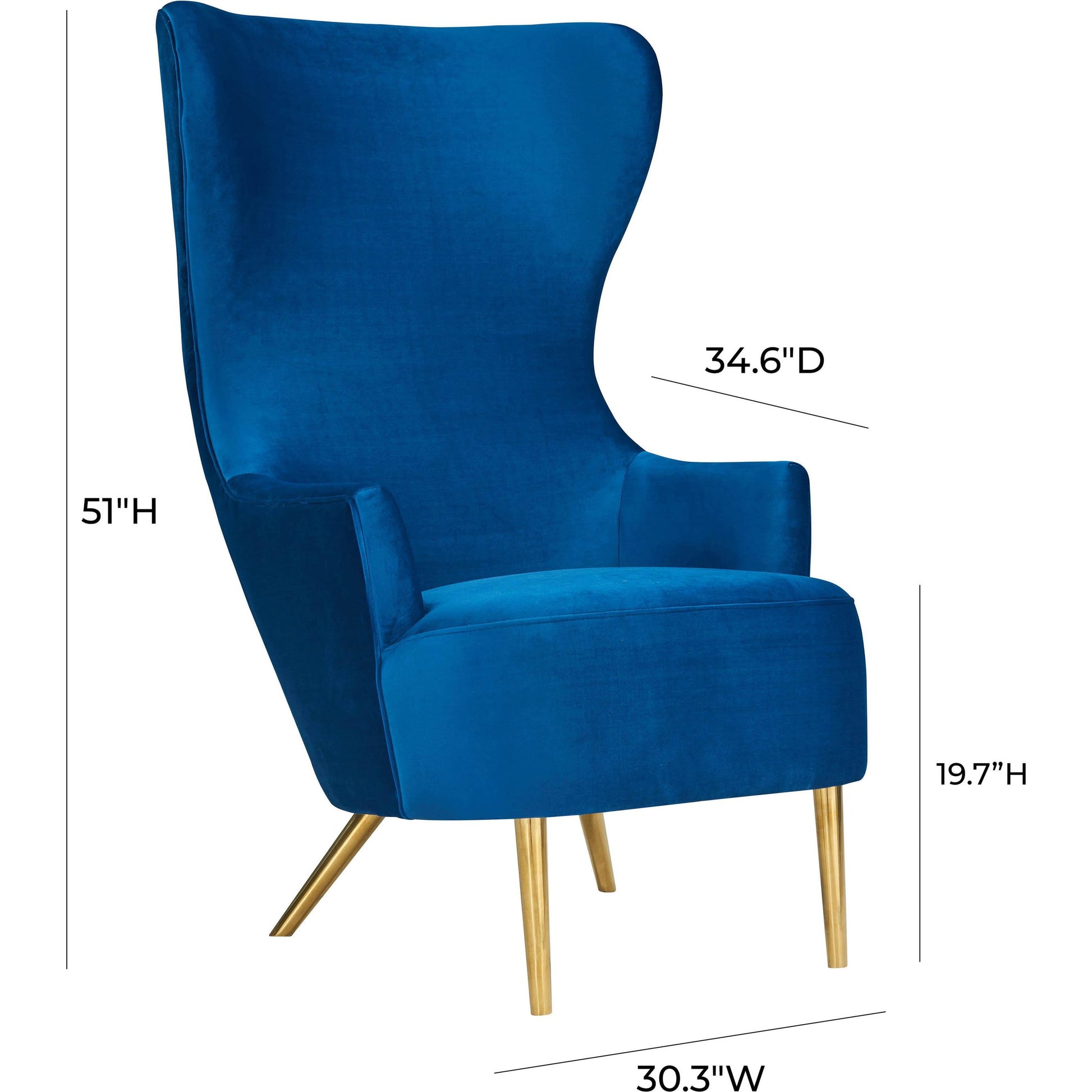 Julia Wingback Chair by TOV Furniture. Made from velvet in a modern style.