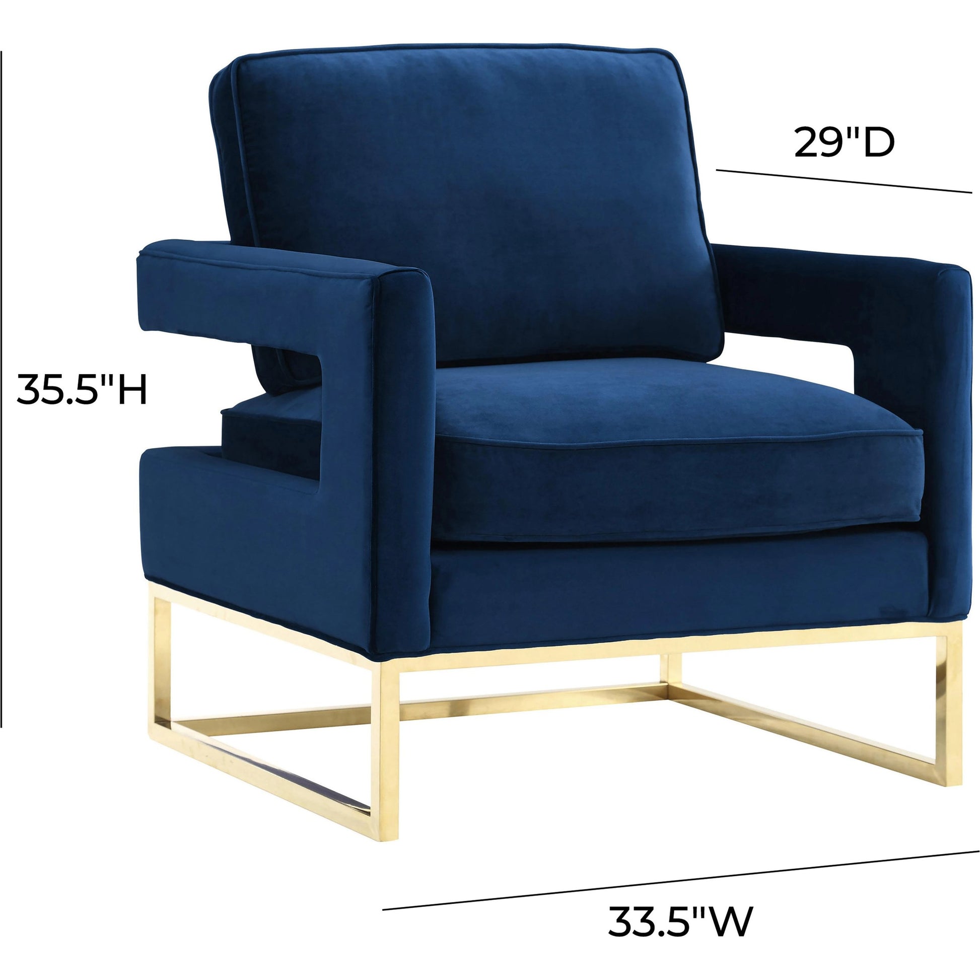 Avery Chair by TOV Furniture in gold. Made from unique in a modern style.
