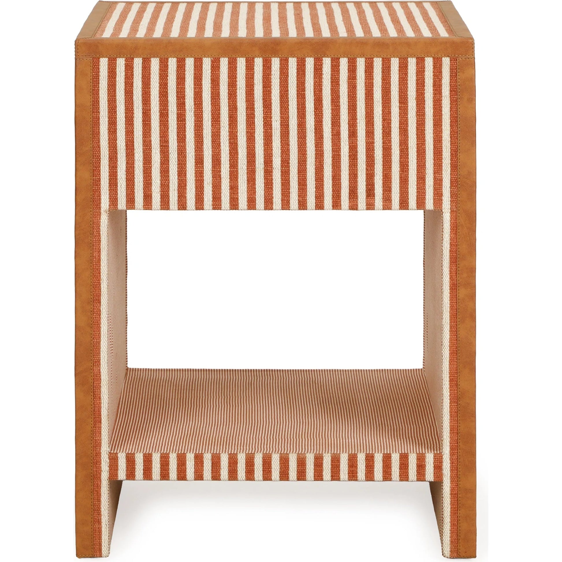 Kora Cotton Jute 1-Drawer Designer Nightstand by TOV Furniture. Made from fabric, mdf in a unique style.