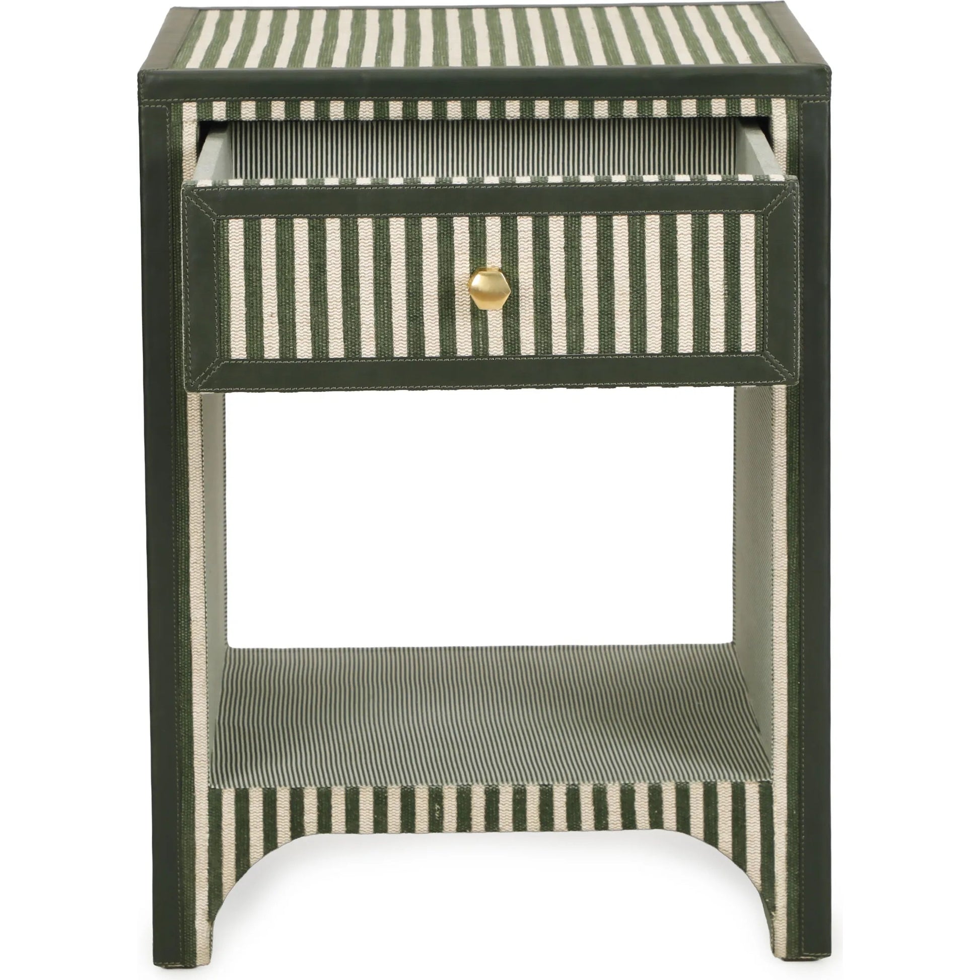 Kora Cotton Jute 1-Drawer Designer Nightstand by TOV Furniture. Made from fabric, mdf in a unique style.