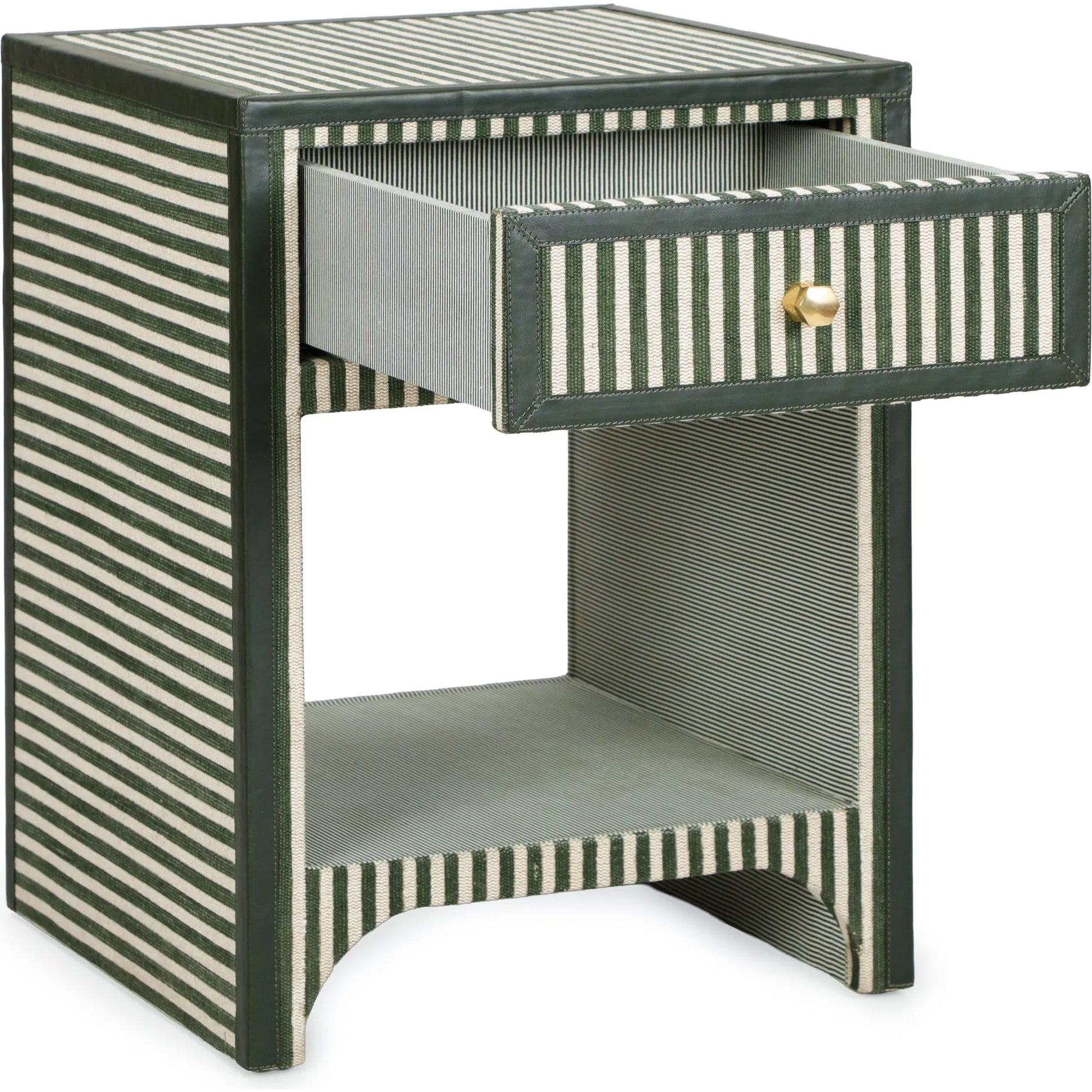 Kora Cotton Jute 1-Drawer Designer Nightstand by TOV Furniture. Made from fabric, mdf in a unique style.