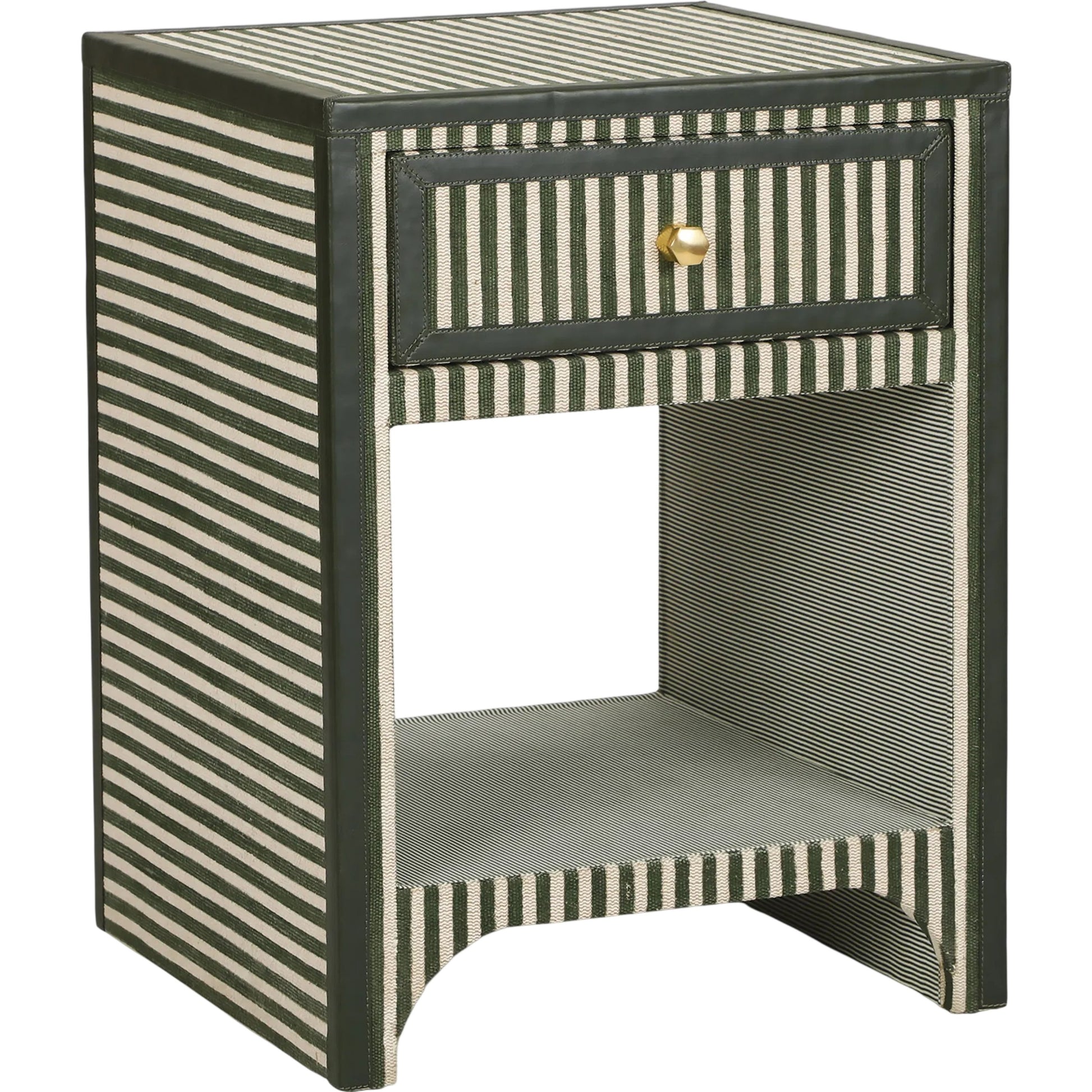 Kora Cotton Jute 1-Drawer Designer Nightstand by TOV Furniture. Made from fabric, mdf in a unique style.