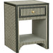 Kora Cotton Jute 1-Drawer Designer Nightstand by TOV Furniture. Made from fabric, mdf in a unique style.
