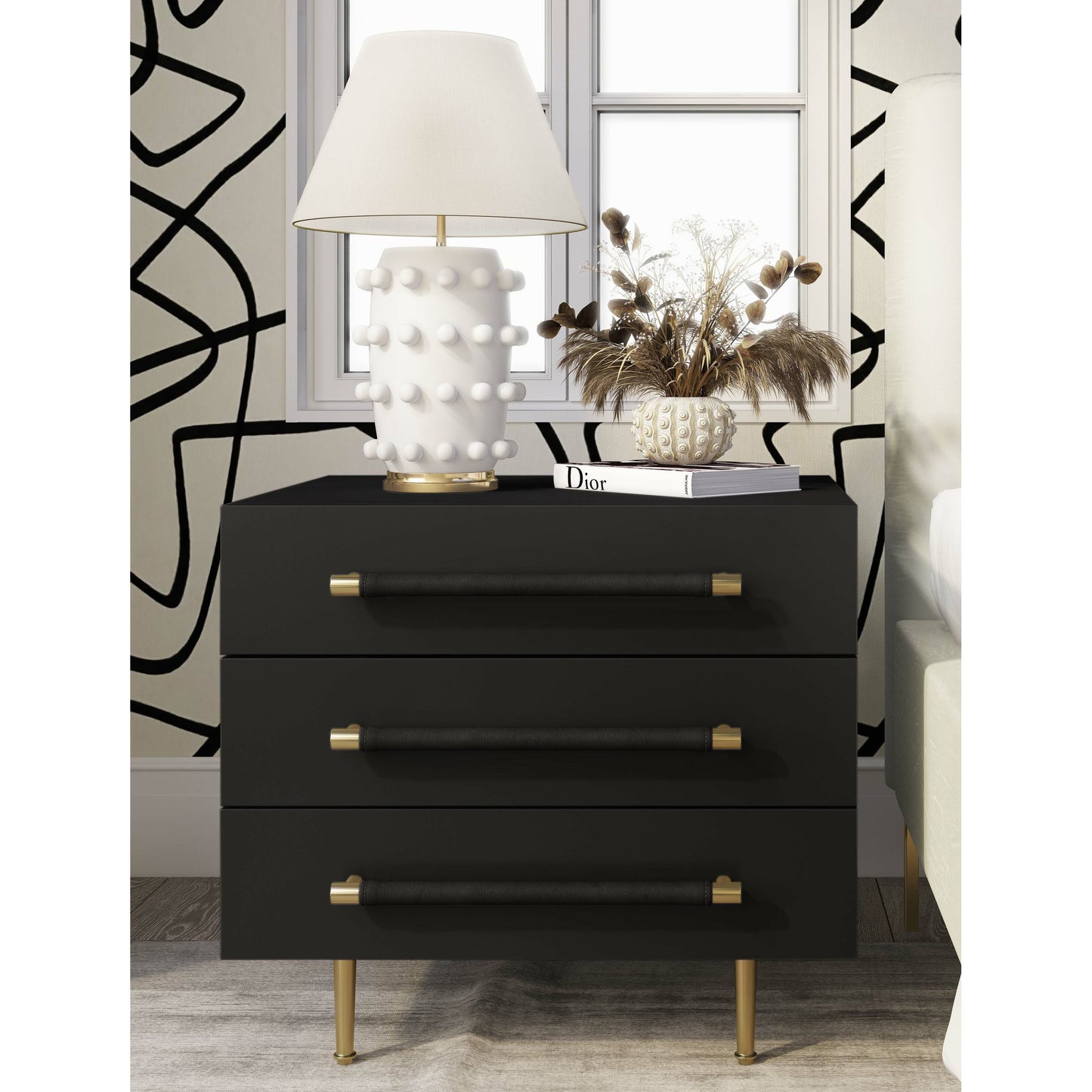 027 SI-1787286 | Lifestyle | Trident Nightstand by TOV Furniture. Made from unique in a modern style.