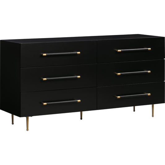 Trident 6 Drawer Dresser by TOV Furniture. Made from acacia, mdf, iron in a transitional style.