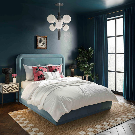Briella Velvet Bed by TOV Furniture. Made from velvet, wood in a modern style.