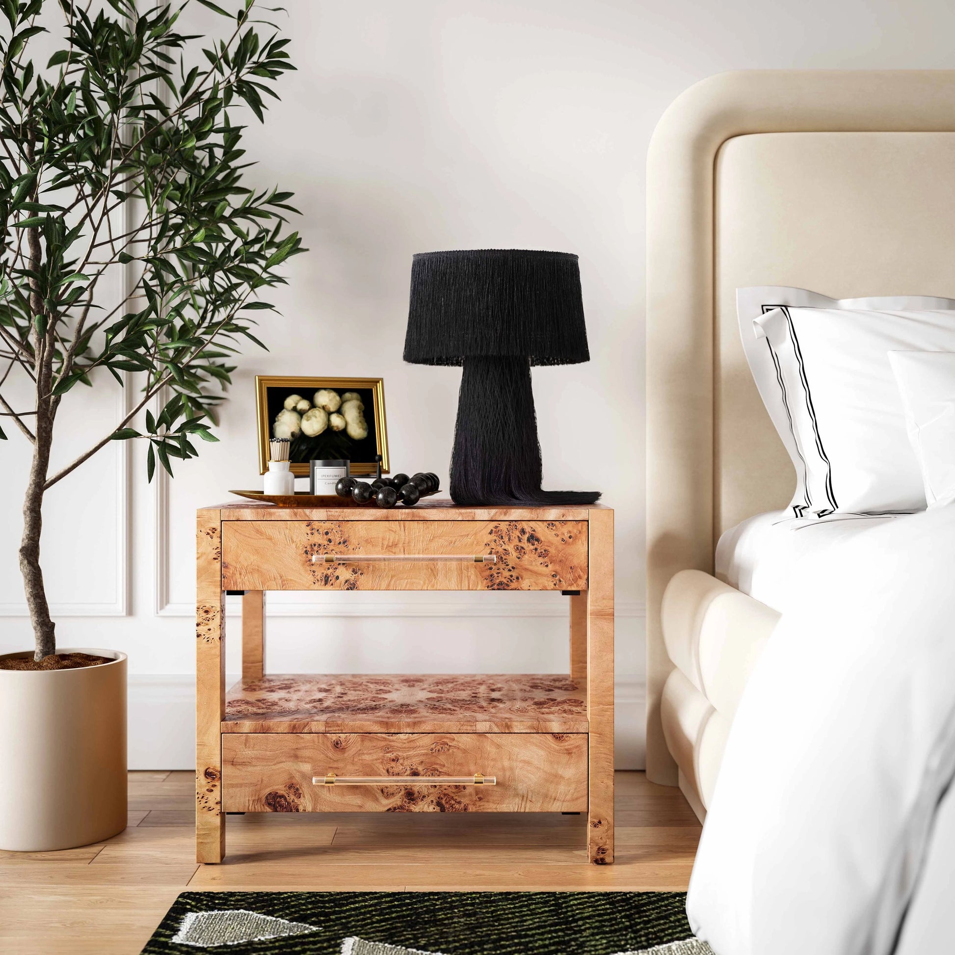 Brandyss Burl Nightstand by TOV Furniture. Made from unique in a modern style.