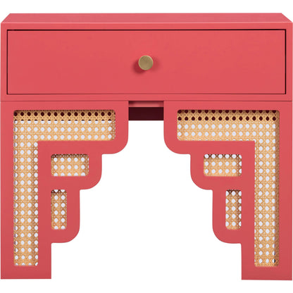 Suzie Rattan Nightstand by TOV Furniture. Made from mdf, rattan in a modern style.