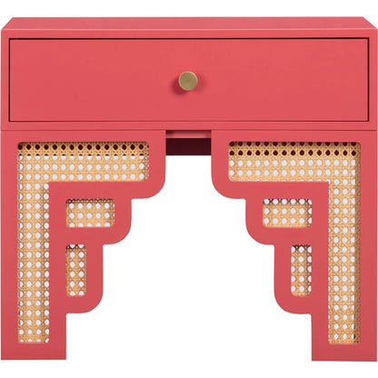 Suzie Rattan Nightstand by TOV Furniture. Made from mdf, rattan in a modern style.