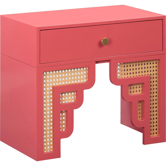 Suzie Rattan Nightstand by TOV Furniture. Made from mdf, rattan in a modern style.