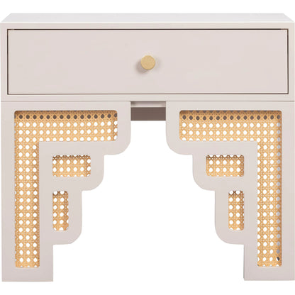 Suzie Rattan Nightstand by TOV Furniture. Made from mdf, rattan in a modern style.