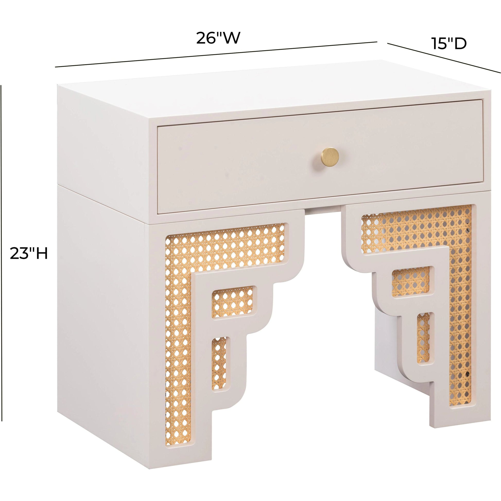 Suzie Rattan Nightstand by TOV Furniture. Made from mdf, rattan in a modern style.