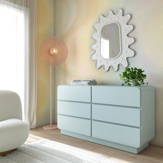 Sagura 6-Drawer Dresser by TOV Furniture. Made from acacia, mdf in a modern style.