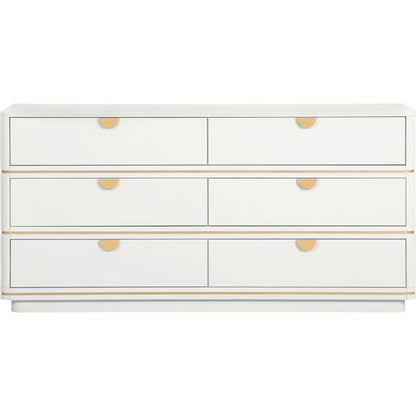 Julieta 6 Drawer Dresser by TOV Furniture. Made from acacia, mdf, plastic in a modern style.