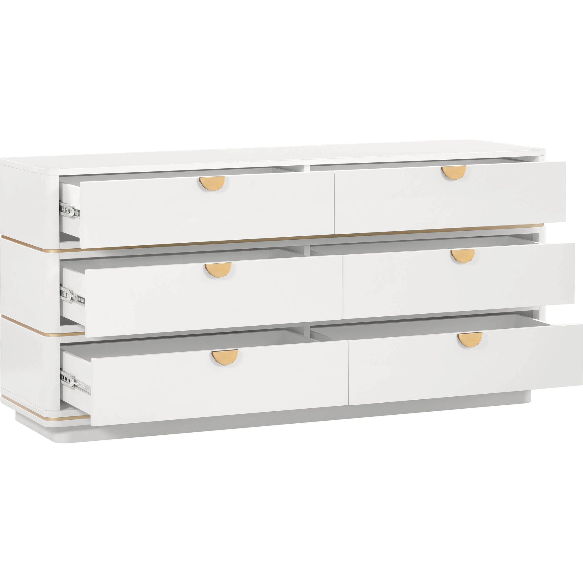Julieta 6 Drawer Dresser by TOV Furniture. Made from acacia, mdf, plastic in a modern style.