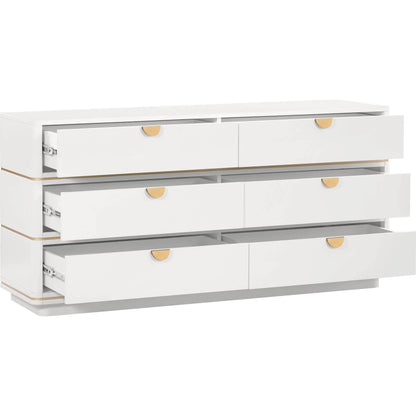 Julieta 6 Drawer Dresser by TOV Furniture. Made from acacia, mdf, plastic in a modern style.