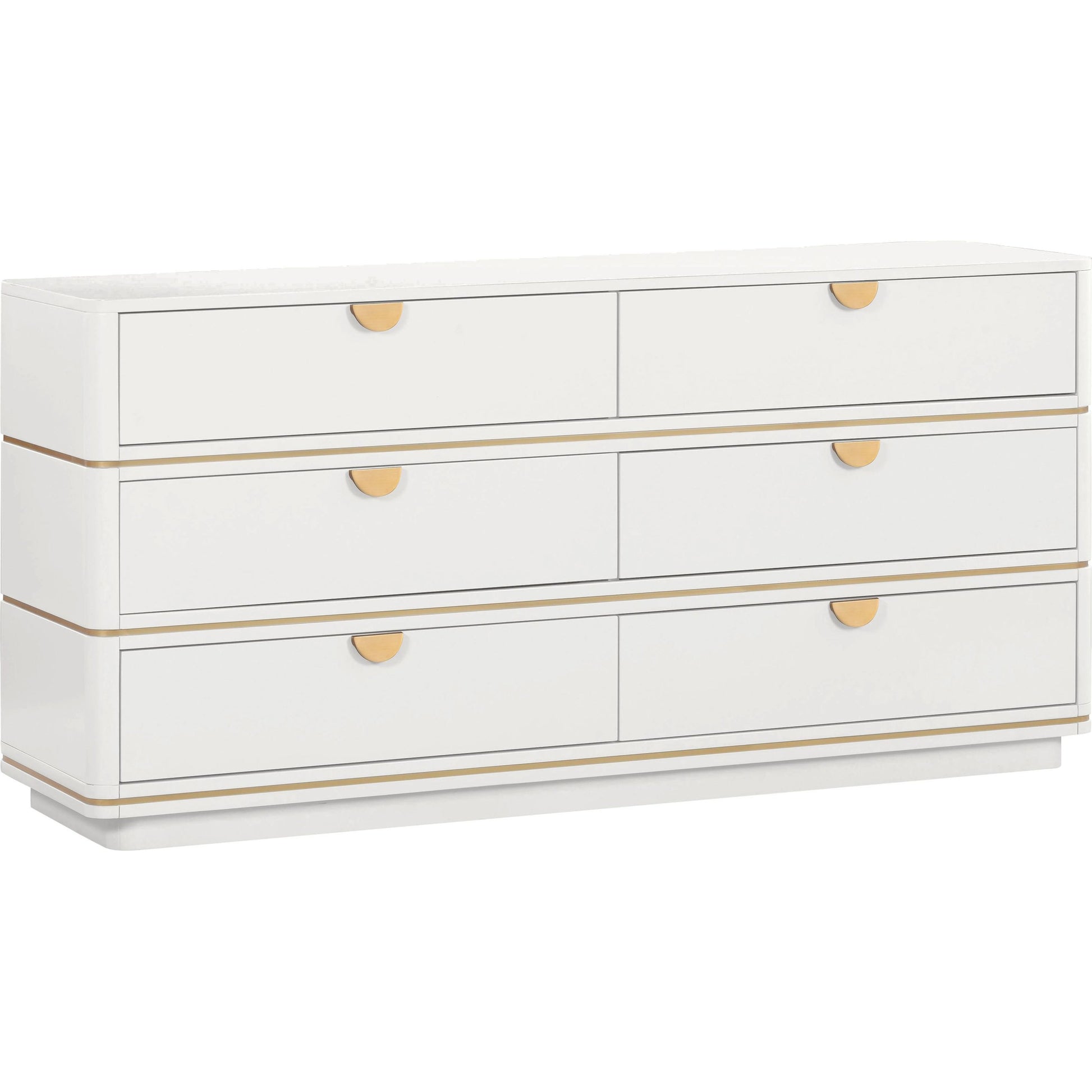 Julieta 6 Drawer Dresser by TOV Furniture. Made from acacia, mdf, plastic in a modern style.