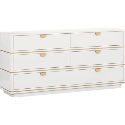 Julieta 6 Drawer Dresser by TOV Furniture. Made from acacia, mdf, plastic in a modern style.