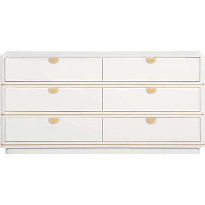 Julieta 6 Drawer Dresser by TOV Furniture. Made from acacia, mdf, plastic in a modern style.