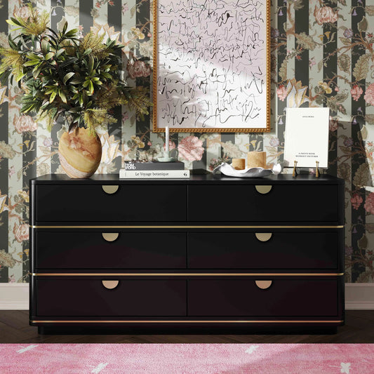 Julieta 6 Drawer Dresser by TOV Furniture. Made from acacia, mdf, plastic in a modern style.